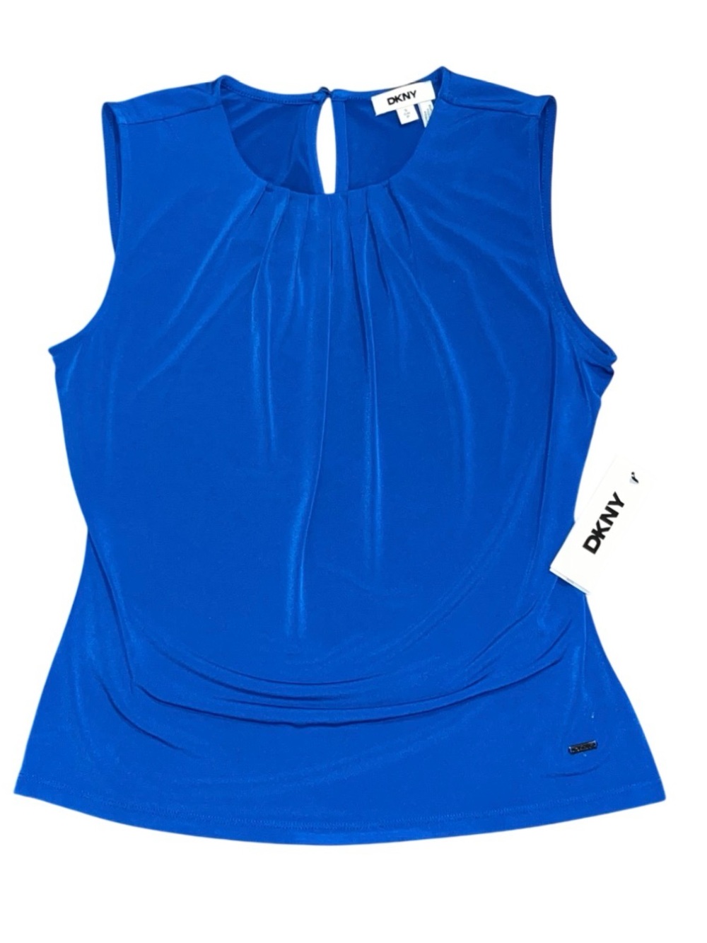 DKNY Royal Blue Sleeveless Tank Dressy Blouse NWT Ladies Small